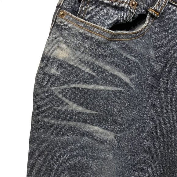 Zana Di Y2K Medium Wash Faded Sparkly Flare Mid Rose Denim Blue Jeans - Picture 2 of 10